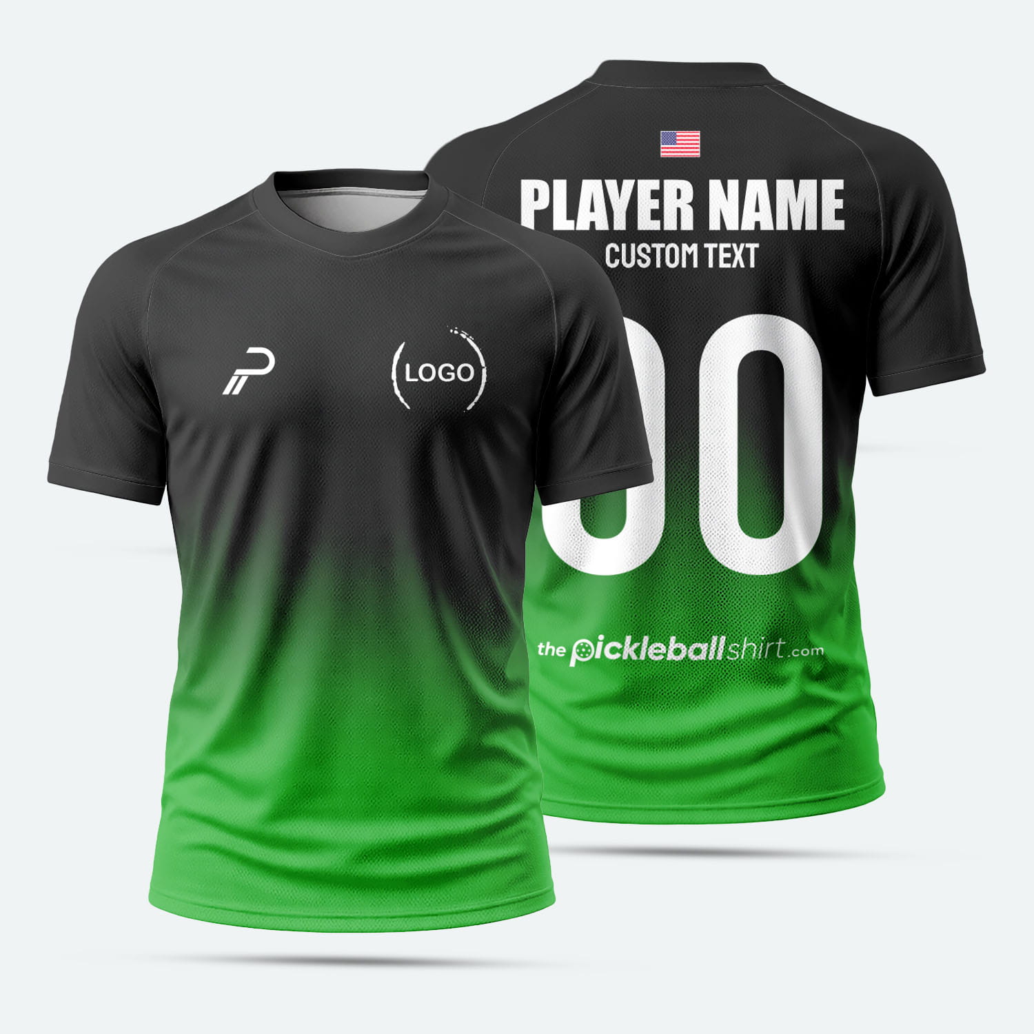 custom-pickleball-shirt-gradient-green Custom Pickleball Shirt Gradient Green