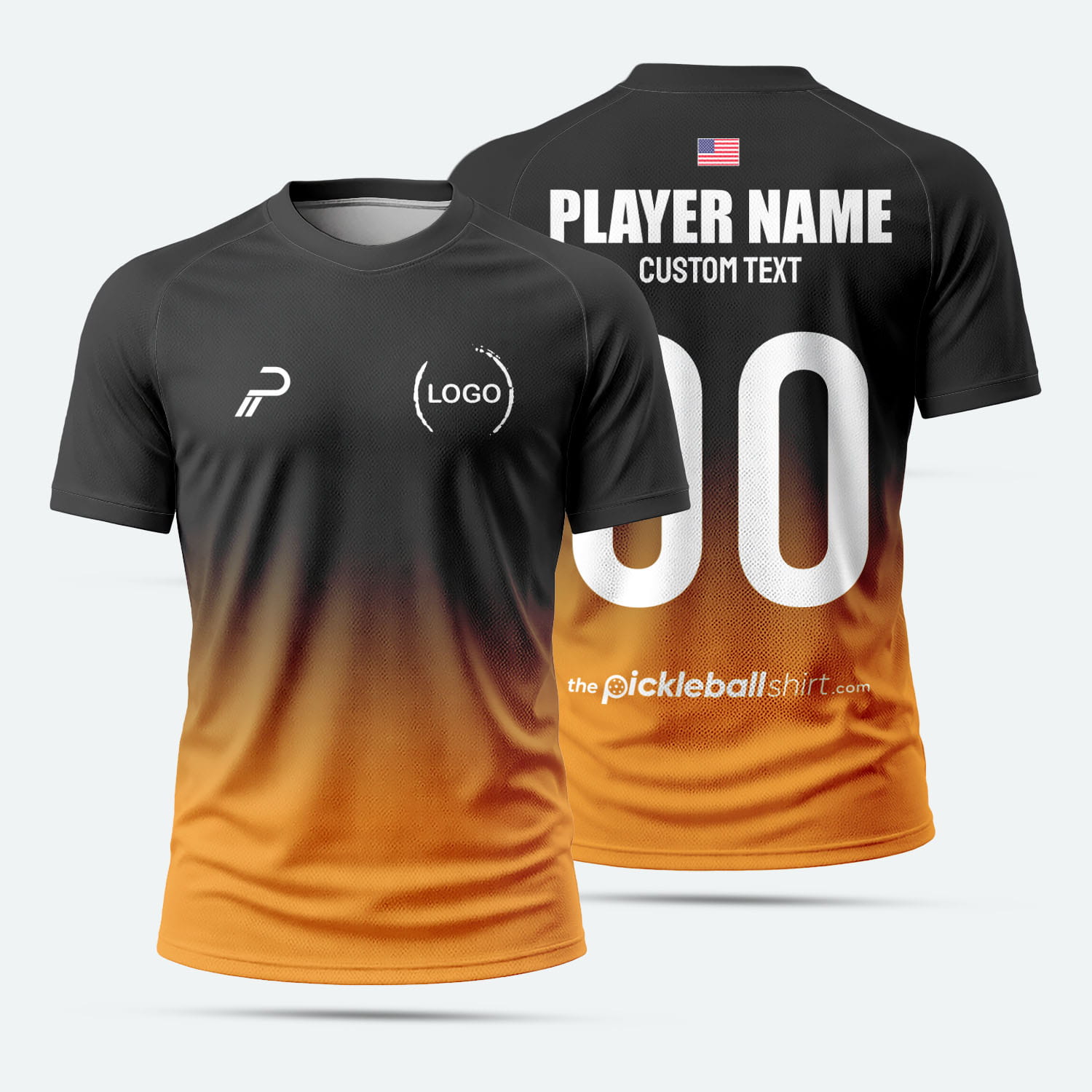 custom-pickleball-shirt-gradient-orange Custom Pickleball Shirt Gradient Orange