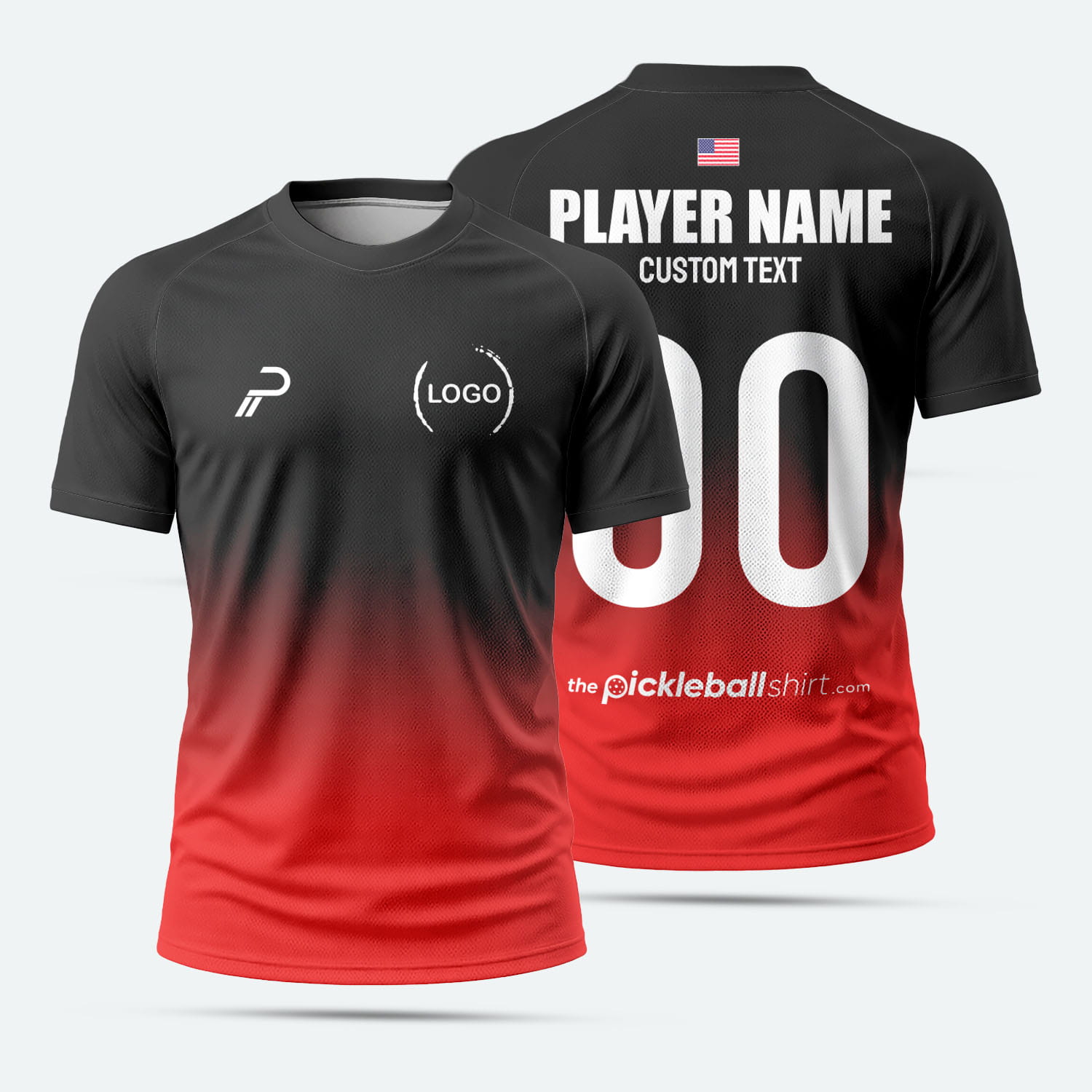 Custom Pickleball Shirt Gradient Red