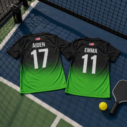 Custom Pickleball Shirts Gradient Green back