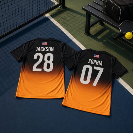 Custom Pickleball Shirts Gradient Orange back