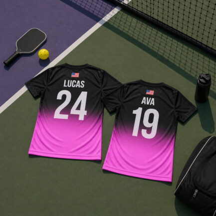 Custom Pickleball Shirts Gradient Pink back
